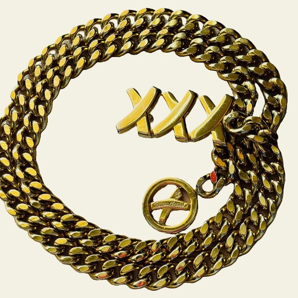 Paloma Picasso Vintage Gold-Tone X Heavy Chain Belt - One Size main image 5